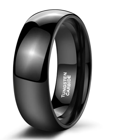 Wycian Wolframstahl Herren Ring Tungsten mit Kein Edelstein, Schmucklos Herren Ringe Aus Wolfram,