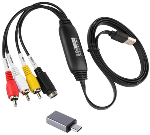 MIMISOLA Convertitore VHS in Digitale, 1080P VHS to Digital Converter, USB 2.0 Video Grabber, Plug and Play, Converte VHS, Mini DV, Hi8, DVD e VCR in Digitale per Mac/Windows