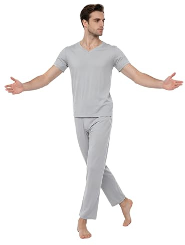 Kaerm Latin dans, topp, byxor, kostym, danskostym, män, kroppsträning, latin, yoga, danskläder, danstopp och höftbyxor, tango, LJUSGRÅ, M