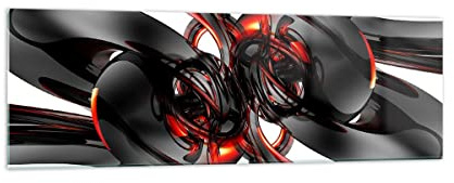 Quadro su Vetro 160x50cm Stampe da Parete in Vetro Astratto anello vetro composizione Grandi XXL Decorazione Murale Camera da Letto 1 pezzo Quadri Moderni Soggiorno Immagini Wall Art GAB160x50-1342