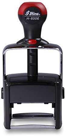 Personalisierbarer Stativstempel Shiny H-6006 - Stempel mit eigenem Text und Logo selbst gestalten - 56 x 33 mm, für bis zu 8 Zeilen