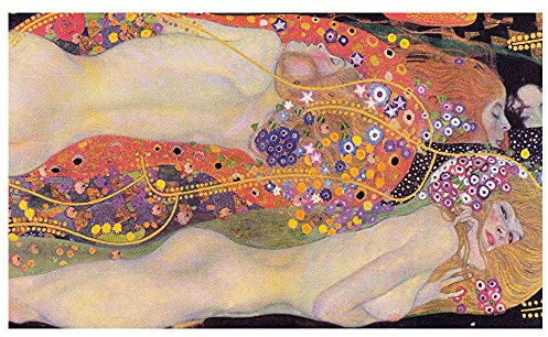 Legendarte - Kunstdruck auf Leinwand - Wasserschlangen II Gustav Klimt - Wanddeko, Canvas cm. 60x100