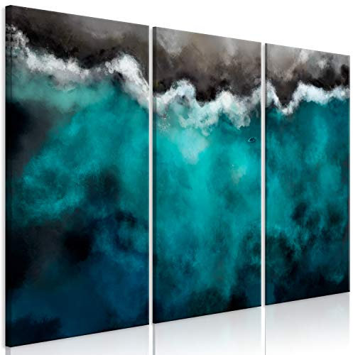 murando - Wandbilder XXL Abstrakt 135x90 cm Vlies Leinwandbild 3 Teilig Kunstdruck modern Wandbilder XXL Wanddekoration Design Wand Bild - Meer Lagune Boot blau Landschaft Natur wie gemalt
