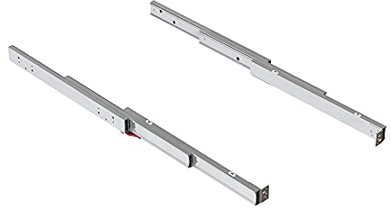 Emuca - Genomdrag för utdragbart bord i kök, Dolt utdragsbord, L490mm, rostfritt, anodiserad aluminium