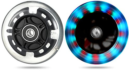 2 Stück 80mm LED Scooter Ersatzräder mit ABEC9 Kugellager für Micro Globber Razor K2 Scooter