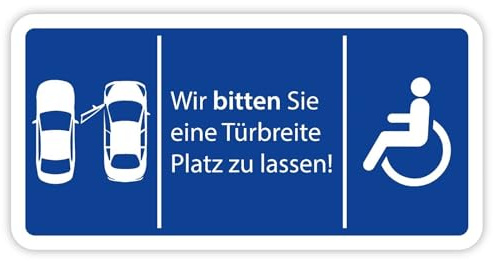 Aufkleber Hinweis Bitte Türbreite Abstand halten Schild Folie selbstklebend | Größe wählbar Made in Germany, Größe: 5x10 cm