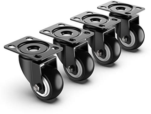 HOLKIE 50mm Möbelrollen - 250kg Gesamtkapazität - 4er Set Schwerlastrollen ohne Bremsen Lenkrollen Transportrollen Rollen für Palettenmöbel