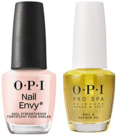 OPI Nail Polish Nail Treatment Manicure Set I Nail Repair and Nail Strength for Damaged Nails I Nail Envy Nail Strengthener Treatment Pink Nail Polish & Nail and Cuticle Oil Nail Polish Set