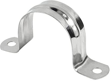 304 Stainless Steel U Shape Pipe Clamps Pipe Saddle Clip Brackets Saddle Clamp U-Shaped Pipe clamp Hoop,Dia 8(24 pcs)