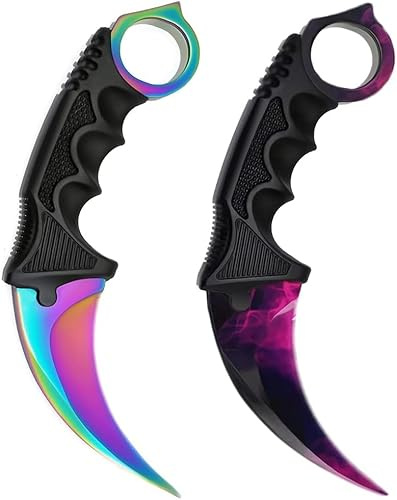 Generisch *2er Pack* Hochwertiges Camping Werkzeug Jagd Outdoor Real-Life-Sammlung Survival Counter-Strike Global Offensive + Case By Cracker24 (Lila + Fade)