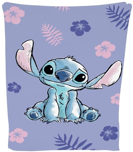 Disney Stitch Couverture polaire douce pour canapé de voyage Cadeau pour femmes filles enfants sous licence officielle