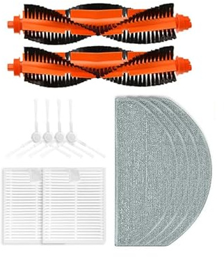INF Spare parts accessories for Xiaomi E10/B112/E12 robot vacuum cleaner, washable accessories, 2 x head brushes, 4 x side brushes, 2 x HEPA filters, 4 x wipes
