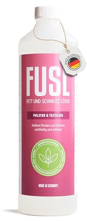 FUSL Polsterreiniger & Textilreiniger - Effektive Fleckenentfernung für Sofa, Auto, Sessel & Couch - Schnelltrocknend, geruchsneutral & ohne aggressive Chemikalien - 1L Reiniger Made in Germany