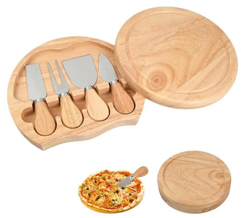 Vesaneae Premium 4-Teiliges käsemesser set, Edelstahl Käsegabel Messer Schaufel mit Holzgriff, Mini Käsebrett, Käseschneider, käseschaufel, für Käsehobel, Kuchen, Dessert und Butterschneider