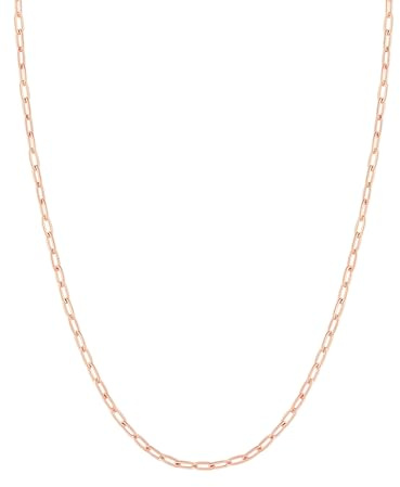 FOCALOOK Gliederkette Damen Edelstahlkette Büroklammer Halskette 3MM breit Layering Kette ohne Anhänger Mädchen Kette in Silber/Gold/Schwarz/Rosegold Schmuck Hautverträglich