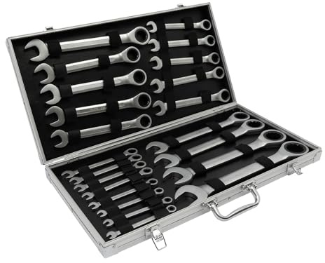 LoyaltyClivia 22 Tlg Ratschenschlüssel Ring Maul Ratsche Schlüssel Satz 6-32mm Werkzeug Set