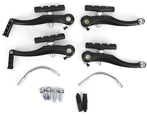 equlup V-Bremsen-Set, 1 Paar, 2 Paar, Schwarz, Mountainbike, Radfahren, Aluminiumlegierung, V-Bremsen-Set, vorne und hinten, V-Bremsen-Set für 24-Zoll-26-Zoll-Fahrräder (Zwei Paar