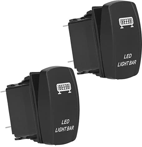 2 Stück Wasserdichter Wippschalter, EIN/Aus-Schalter, Bootswippschalter für Autos, Marine, LKW, 12 V, 24 V (LED-Modell)