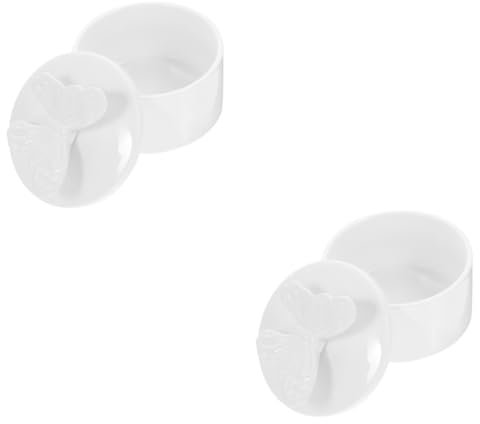 NUOBESTY 2stücke Eurpäischer Keramik Schmuckkästchen Mit Transparentem Deckel Eleganter Organizer Für Ohrringe Ringe Und Ketten Für Hochzeiten Und Dekoration