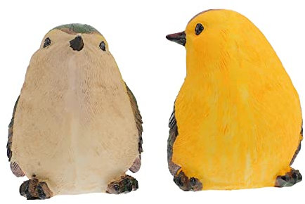 IMIKEYA 2stücke Garten Vogel Statue Resin Skulptur Lebensechte Gartenornamente Für Balkon Und Rasen Dekoration Für Vogel- Deko Für Drinnen Und Draußen