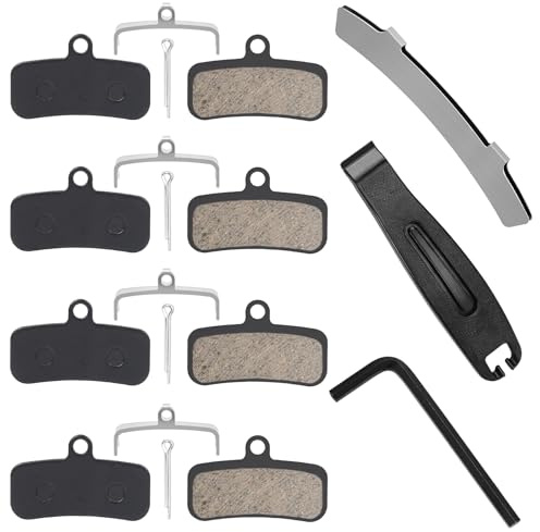 PACYTION 4-Piston Bicycle Brake Pads Compatible with Shimano MT420 MT520 M6120 M7120 M8020 M8120 Tektro TRP for Mountain Bike/Ebike/MTB,Bike Disc Brake Pads with Installation Tools