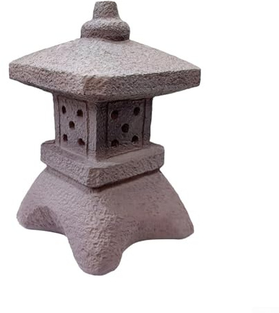 CNANRNANC Solar Pagoda Garden Statue Zen Lantern Outdoor Decor Polyresin LED Light for Patio Yard Landscape Lighting Grey(A)