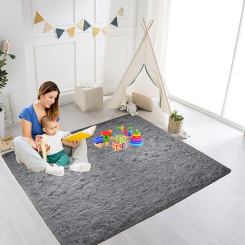 ZXIAOHUI Wohnzimmer Teppich 35 x 100 cm Rechteckig, Langflor, Felloptik, Moderne Deko, Bettvorleger Schlafzimmer Teppich Shaggy Hochflor für Fußbodenheizung Geeignet, Grau