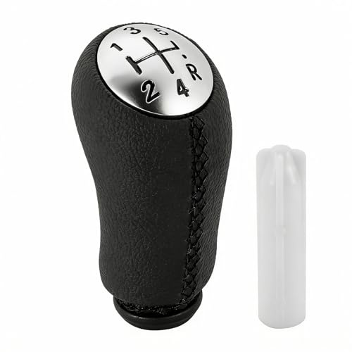 StratoNex Pommeau de levier de vitesse 5 vitesses Compatible avec Renault Clio 3, Clio 4, Megane 2, Scenic 2, Laguna 2, Kangoo,Dacia Modus (coutures noires)