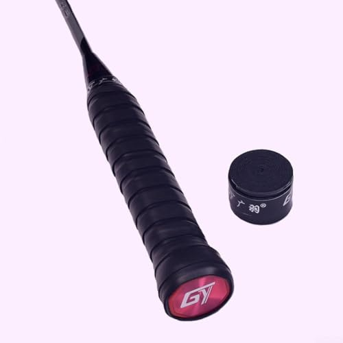 Zilimontt Griffband für Tennis, Badminton, Squashschläger, 110 cm, rutschfester PU-Übergriff mit Schweißabsorption, für Griffe, Lenkräder, Angelruten und andere Sportgeräte (schwarz)