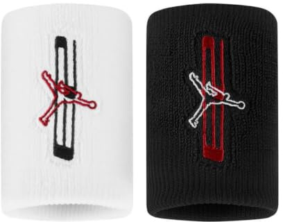 Nike Jordan Jumpman Wristbands 2er Pack Graphic – Basketball Schweißbänder – Sport Wristbands für Training & Spiel, Black/White/Gym Red, One Size
