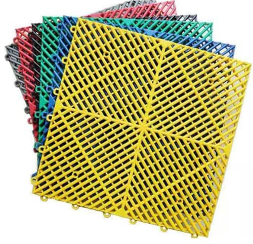 Almohadilla Anticaídas for Ventanas, Alfombrilla De Drenaje Antideslizante De Plástico Entrelazado, Tapete Modular De Rejilla, para Balcones Escaleras Valla Jaula(White,3 PCS)