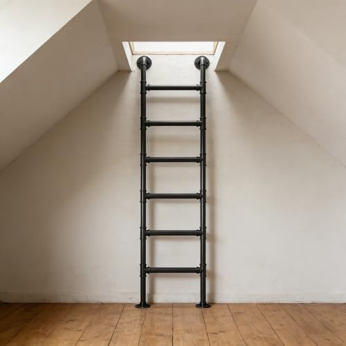 ZENSTYW Escalera De Metal para Montar En La Pared,Escalera De Seguridad para Azotea Exterior,Escalera De Escalada Universal para Ático,Interiores Y Exteriores(6.6ft)