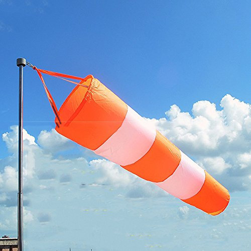 Risingmed Airport Windsock Rip-stop Outdoor Wind Measurement Sock Bag with Reflective Belts Grommet 30 (80cm)
