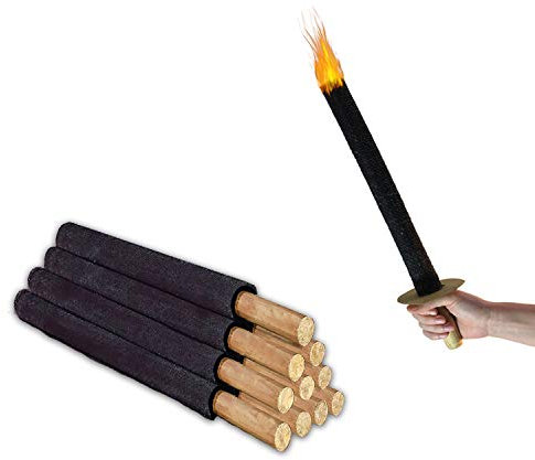 Avantina 11 Fackeln Hochwertige Handschutz, mit Extra Langem Griff, Kinder Fackeln Spaß für Nachtwanderung Wachsfackel 11 x 45 min