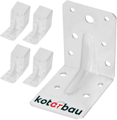 KOTARBAU® 50 Pièces Équerre De Fixation - Acier Galvanisé - 75 x 75 x 55 mm - Argent - Renfort d'angle Métal - Équerre de Fixation Renforcée - 90 Degrés