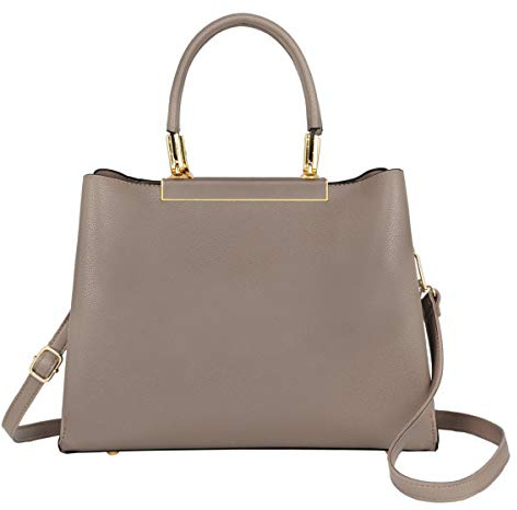 CRAZYCHIC - Damen Handtasche - PU Leder Top Griff Schultertasche - Elegante Henkteltasche Umhängetasche - Viele Fächer City Tasche Tote Shopper Bag - Frau Crossbody Bag Damentasche Mode - Taupe Braun