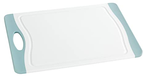 WENKO Schneidebrett Easy M+, Küchenbrett, Schneidbrett mit Saftrille und Griff, antibakteriell Tabla de Cortar Easy 33x23 cm Multicolor