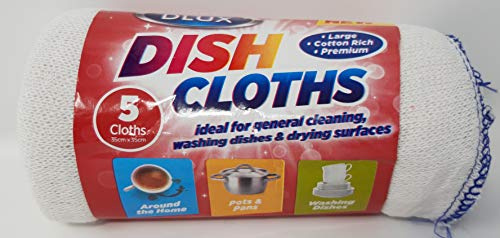 DLux Large Stockinette Dishcloths Packs of 5/10/20 (5)