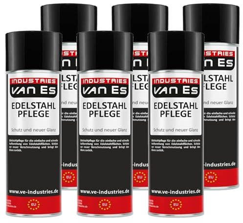 Edelstahl Pflegespray 6x 400 ml Spray Reiniger Edelstahl VA Reinigerspray Küche Gastromonie