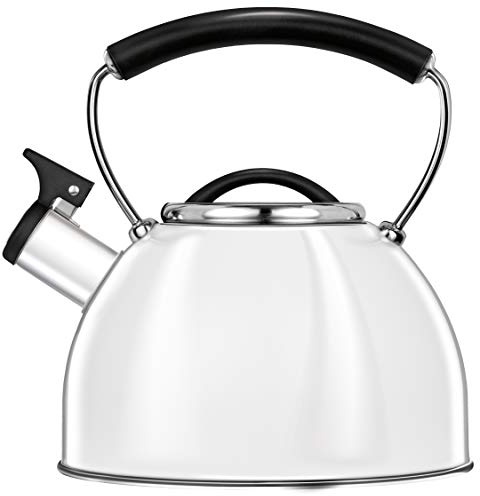 Smile MCN11/B Induction Kettle with Whistle, All Types of Cookers, 3 L, Stainless Steel, Cold Touch Handle, White