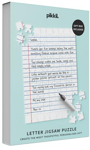 Pikkii Custom Letter Jigsaw Puzzle | DIY Personalised Gift for Him & Gift for Her | Gift Box Included | 81 Piece Puzzle