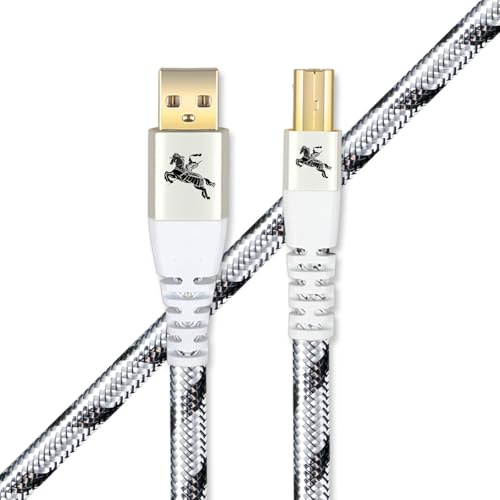 Impeto Cable Impresora USB A a USB B Audiophile 2.0, OFC Cable Impresora Tipo B a 2.0 Tipo A para ordenador, tarjeta de sonido, decodificador, amplificador, reproductor digital, etc. OD: 5,5 mm -1M
