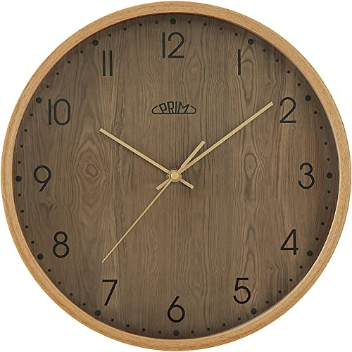 Prim Horloge, Verre en Bois, Marron et Bois foncé, Petit/Normal