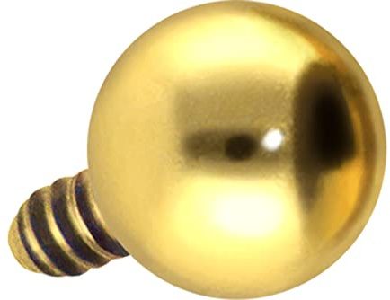 PIERCINGLINE Titan Schraubkugel mit Außengewinde 0,9 mm KUGEL Piercing Aufsatz Ersatz Farb & Größenauswahl