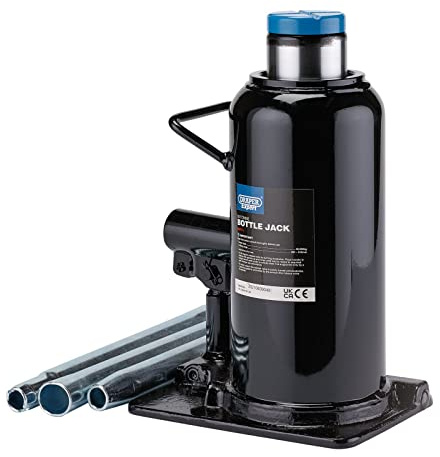 Draper Cric Bouteille hydraulique 99771, 30 tonnes, Noir, Outil de Levage Professionnel et Industriel