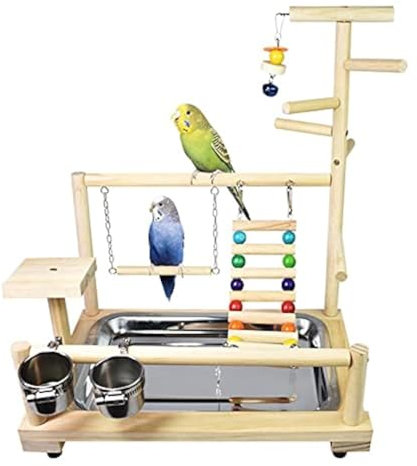 Parrot Playstand, Bird Playground, Papagei Vogel Spielplatz, Papageien Vogelständer Vogelspielplatz für Vogelkäfige, für Wellensittich Nymphensittich(37 * 26 * 44CM)