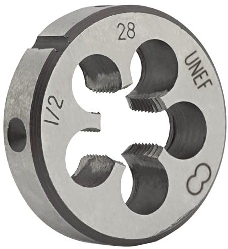 Aceteel 1/2-Zoll-28 UNEF Runde Schneideisen Rechtshänder Maschinengewinde-Schneideisen 1/2 x 28 UNEF
