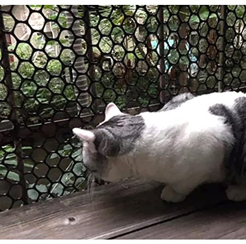 Grillage Jardin Filet à Poule à Oiseaux Balcon Patio Cour Grillage De Poulet En Plastique Pour Chats, Trous Hexagonaux Clôture De Barrière De Pont Noir, Filet De Jardinage Pour Plantes Filet À Volaill