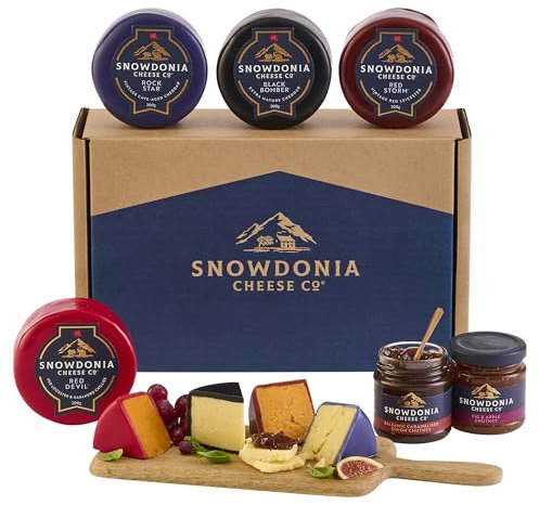 Snowdonia Cheese Company | Cheese & Chutney Deli Gift Box | 4 Luxury Welsh Cheeses and 2 Artisan Chutneys