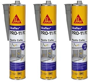 Lot de 3 mastics colle SIKA Sikaflex PRO 11 FC Purform - Gris béton - 300ml
